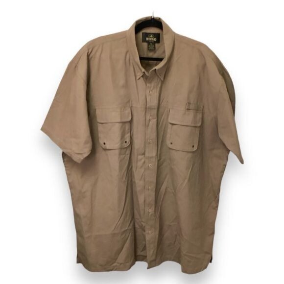 RedHead Mens XL Button-Up Tan Shirt With Deer Embroidery RipStop Performance - Picture 7 of 7